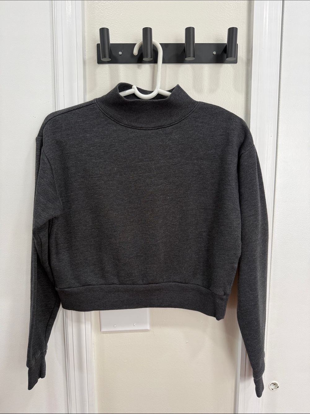 wild fable Charcoal Cropped Mock Neck Sweater